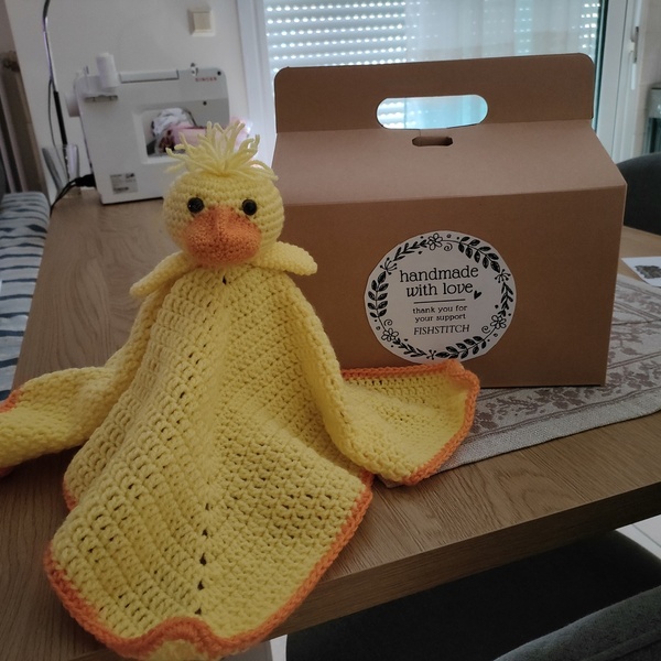 Mr. Taylor Duck Security Blanket - 50 cm διάμετρος - δώρα για βάπτιση, δώρα γενεθλίων, δώρο γέννησης, κουβέρτες - 4