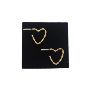 Σκουλαρίκι καρδιά 27x28mm ε-χρυσο - επιχρυσωμένα, ορείχαλκος, καρδιά, μικρά, boho - 3