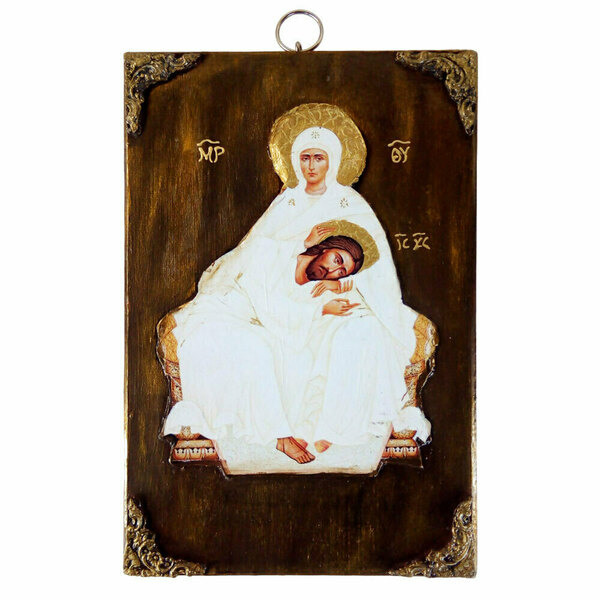 Παναγία Και Ιησούς Χριστός Χειροποίητη Εικόνα Σε Ξύλο 20x30cm - πίνακες & κάδρα, πίνακες ζωγραφικής, εικόνες αγίων