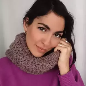Ολόμαλλος χειροποίητος πλεκτός unisex λαιμός σε ανοιχτό καφέ χρώμα - μαλλί, λαιμοί - 2