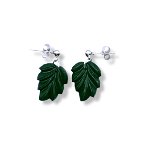 "LeaVes Dangles" I Χειροποίητα μοντέρνα κρεμαστά σκουλαρίκια από πολυμερικό πηλό 2,6 cm - χρώμα πράσινο - πηλός, λουλούδι, μικρά, κρεμαστά, καρφάκι
