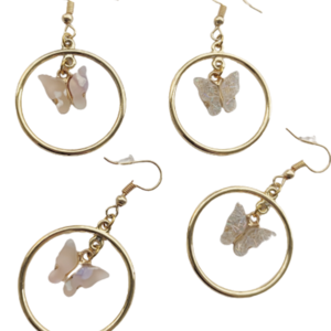 Butterfly earrings - κρεμαστά