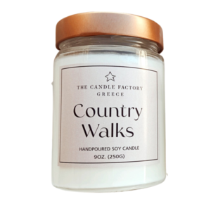 The Candle Factory Country Walks Χειροποίητο Κερί Σόγιας 250ml. - αρωματικά κεριά, κερί σόγιας, vegan κεριά