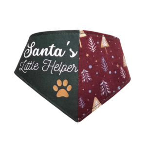 Χριστουγεννιάτικη μπαντάνα για σκύλο με κλιπ σε 3 μεγέθη, μπαντάνα για σκύλο με θέμα τα χριστούγεννα Santa's little helper, δώρο για σκύλο - ύφασμα, δώρο, χριστούγεννα, χριστουγεννιάτικα δώρα