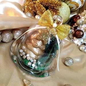 Γούρι 2023 γυάλινη τουρτιέρα μίνι διάφανη με αρωματικό κερί δεντράκι 10×10×10cm - γυαλί, χριστουγεννιάτικα δώρα, κεριά, γούρια - 2