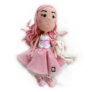Πλεκτή κούκλα Miss Pink