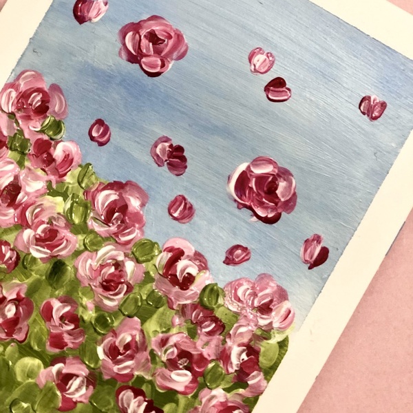 Rose Garden painting - πίνακες & κάδρα, τριαντάφυλλο, φλοράλ, διακοσμητικά, πίνακες ζωγραφικής - 2