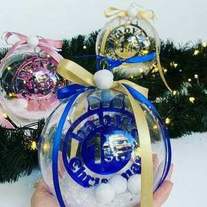 Plexi Χριστουγεννιατικη μπάλα 10 cm - plexi glass, χριστουγεννιάτικα δώρα