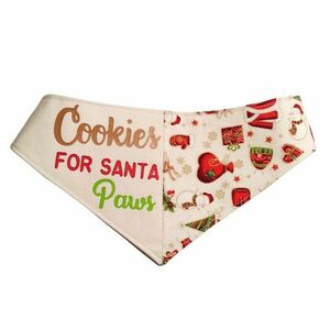 Χριστουγεννιάτικη μπαντάνα για σκύλο με κλιπ σε 3 μεγέθη, μπαντάνα για σκύλο με θέμα τα χριστούγεννα Cookies for Santa paw, δώρο για σκύλο - ύφασμα, δώρο, χριστούγεννα, χριστουγεννιάτικα δώρα