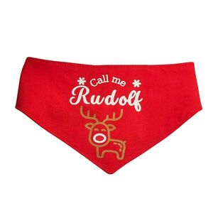 Χριστουγεννιάτικη μπαντάνα για σκύλο με κλιπ σε 3 μεγέθη, χριστουγεννα για κουτάβι call me Rudolf - ύφασμα, δώρο, χριστούγεννα, χριστουγεννιάτικα δώρα