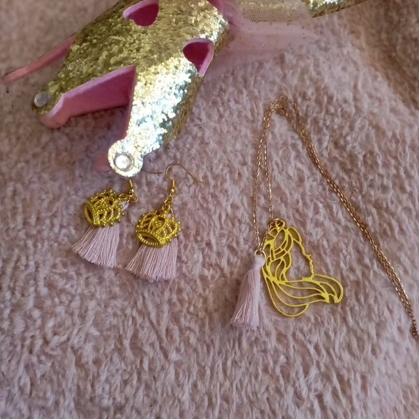 Σετ πριγκίπισσα χρυσό - ασήμι, faux bijoux, σετ κοσμημάτων - 3