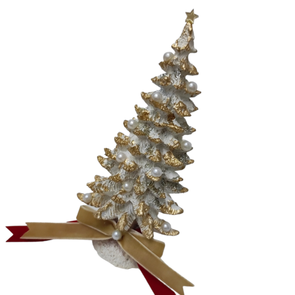 Κεραμικό στολισμένο δέντρο 20εκ - vintage, πηλός, χριστουγεννιάτικο δέντρο, διακοσμητικά, δέντρο - 2