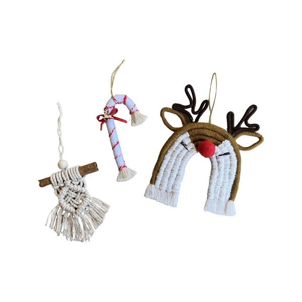 Christmas box macrame στολιδια - νήμα, διακόσμηση, στολίδια