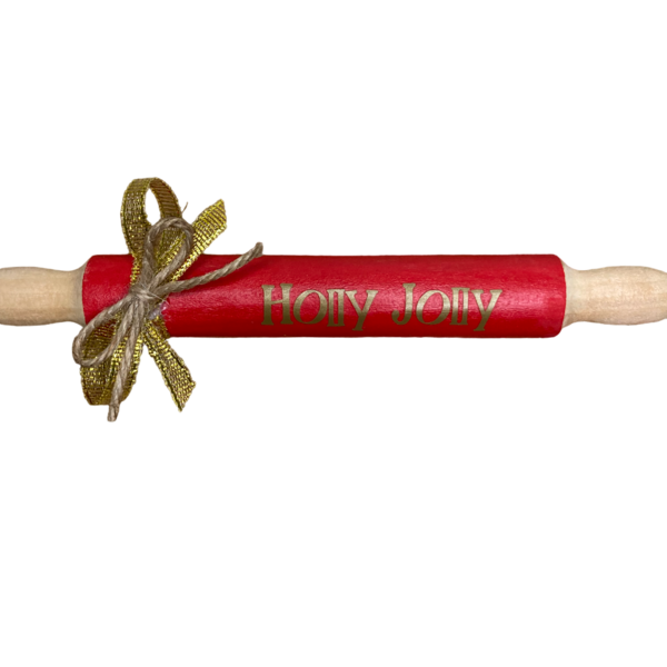 Διακοσμητικος μινι χριστουγεννιατικος ξυλινος κοκκινος πλαστης HOLLY JOLLY, 18cm - ξύλο, διακοσμητικά, χριστουγεννιάτικα δώρα