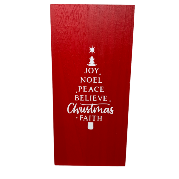 Διακοσμητικο Χριστουγεννιατικο Κοκκινο Καδρακι Απο Ξυλο JOY διαστ. 20 x 9,50 - ξύλο, πίνακες & κάδρα, διακοσμητικά, χριστουγεννιάτικα δώρα, δέντρο