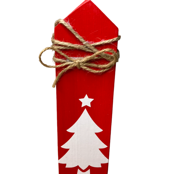 Χριστουγεννιατικο κοκκινο ξυλινο τρισδιαστατο σπιτακι, διαστ, 4,5 x 15 - ξύλο, σπίτι, διακοσμητικά, χριστουγεννιάτικα δώρα, δέντρο