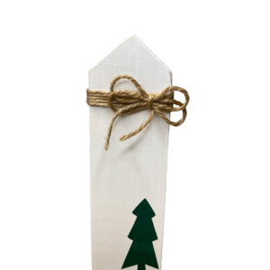 Χριστουγεννιατικο ασπρο ξυλινο τρισδιαστατο σπιτακι, διαστ, 4,5 x 15 - ξύλο, σπίτι, διακοσμητικά, χριστουγεννιάτικα δώρα, δέντρο