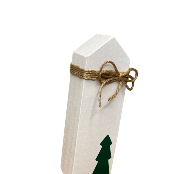Χριστουγεννιατικο ασπρο ξυλινο τρισδιαστατο σπιτακι, διαστ, 4,5 x 15 - ξύλο, σπίτι, διακοσμητικά, χριστουγεννιάτικα δώρα, δέντρο - 2