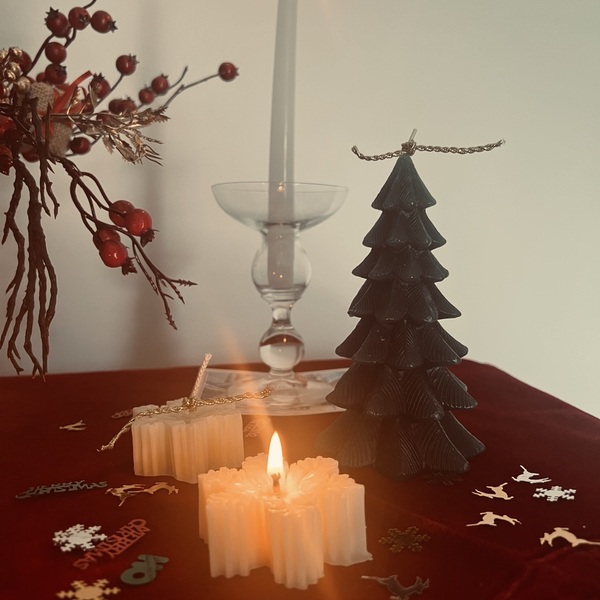 Christmas tree candle - γυαλί, χριστουγεννιάτικο δέντρο, χριστουγεννιάτικα δώρα, κεριά & κηροπήγια - 2