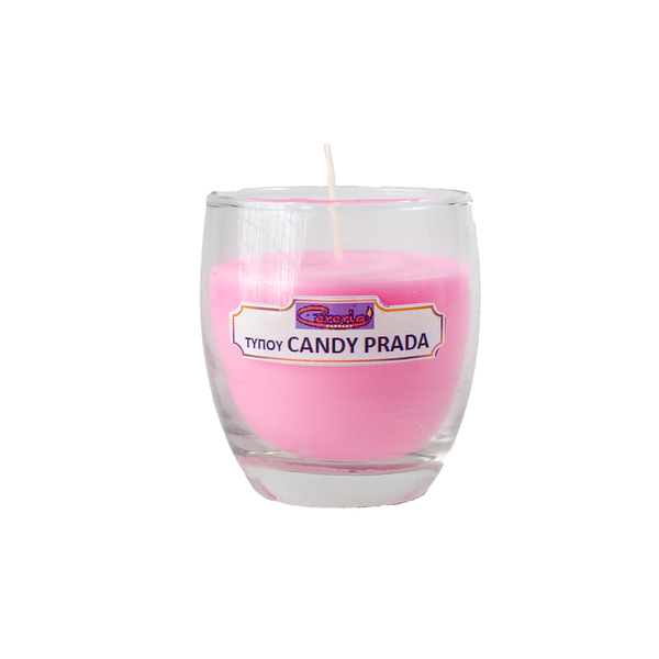 Αρωματικό κερί *Τύπου CANDY PRADA σε ποτήρι. - δώρο, αρωματικά κεριά, διακοσμητικά, κεριά, κεριά & κηροπήγια