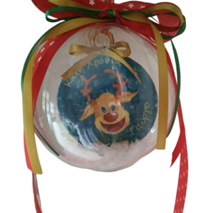 Plexi glass 10cm Χριστουγεννιάτικη μπάλα με εκτύπωση της επιλογής σας - ξύλο, plexi glass, στολίδια, μπάλες