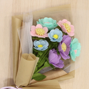 Διακοσμητικά λουλούδια από τσόχα - λουλούδια - 2
