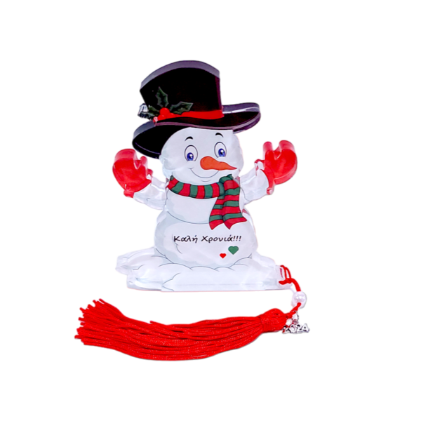 Γούρι 2024 χιονάνθρωπος 12 εκ - plexi glass, χιονάνθρωπος, χριστουγεννιάτικα δώρα, γούρια