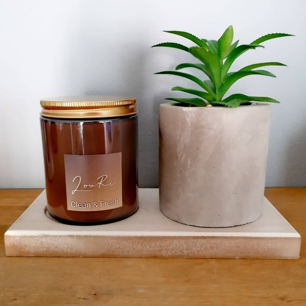 Αρωματικό κερί σόγιας 200γρ σε γυάλινο βάζο. - αρωματικά κεριά - 2