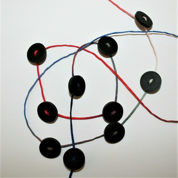 Κορδόνι γυαλιών μικρά-μαύρα κουμπιά, πολύχρωμο, ντεγκραντέ κερωμένο κορδόνι - κορδόνια, κορδόνια γυαλιών - 2