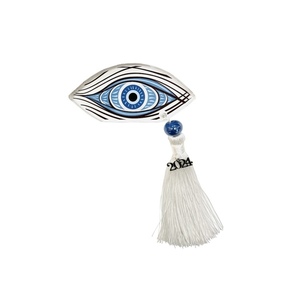 Επιτραπέζιο γούρι μάτι από πλεξιγκλάς γαλάζιο με φούντα 12Χ5,4 εκ. - μάτι, plexi glass, evil eye, γούρια