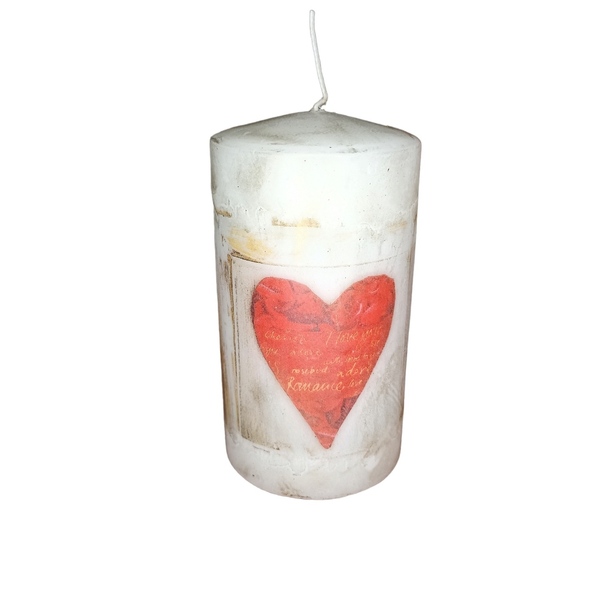 Αρωματικό κερί καρδιά decoupage 13*7εκ. - αρωματικά κεριά