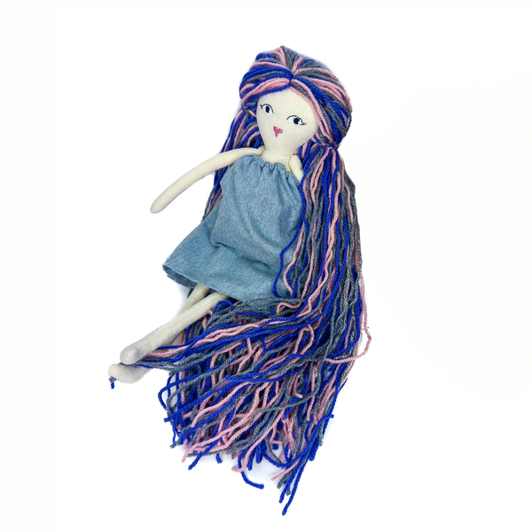 Χειροποίητη πάνινη κούκλα ''Mermaid Hair Doll" 42εκ. ύψος - κορίτσι, λούτρινα, δώρο έκπληξη, κούκλες