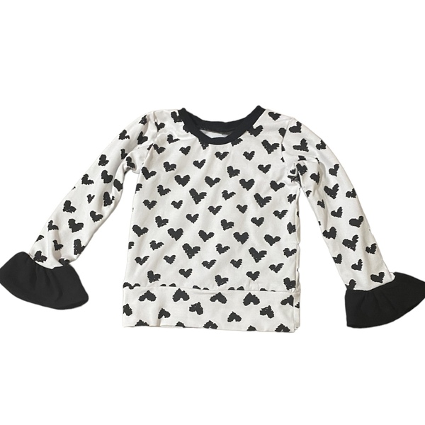 Heart blouse μπλούζα ασπρόμαυρη με καρδιες - κορίτσι, παιδικά ρούχα, βρεφικά ρούχα