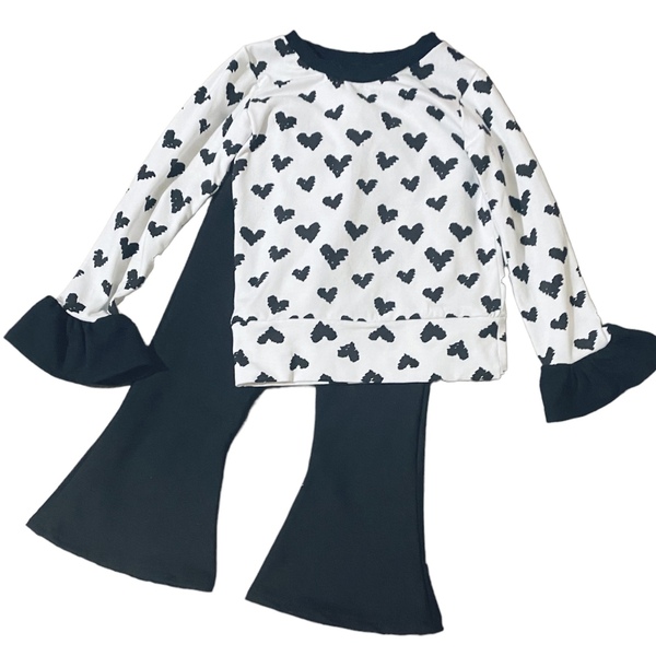 Heart blouse μπλούζα ασπρόμαυρη με καρδιες - κορίτσι, παιδικά ρούχα, βρεφικά ρούχα - 3