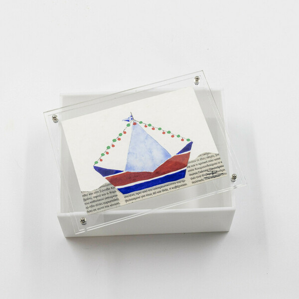 Κουτί διακοσμητικό plexi glass με καραβάκι - vintage, καραβάκι, plexi glass, διακοσμητικά, χριστουγεννιάτικα δώρα - 3