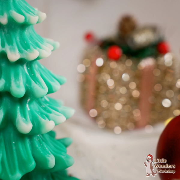 Χειροποίητο Φυτικό Αρωματικό κερί Σόγιας σε σχήμα Χριστουγεννιάτικου Δέντρου με Δώρο Ξύλινη Βάση, 14Χ10εκ - χριστουγεννιάτικο, χριστουγεννιάτικο δέντρο, αρωματικά κεριά, χριστουγεννιάτικα δώρα, κερί σόγιας, κεριά & κηροπήγια - 4