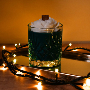 Χριστουγεννιάτικο κερί σόγιας σε σκαλιστό ποτήρι - αρωματικά κεριά - 3