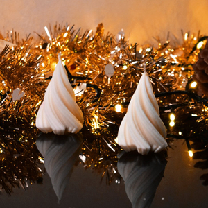 Χειροποίητο 3D Χριστουγεννιάτικο Δεντράκι- Λευκό - αρωματικά κεριά - 2