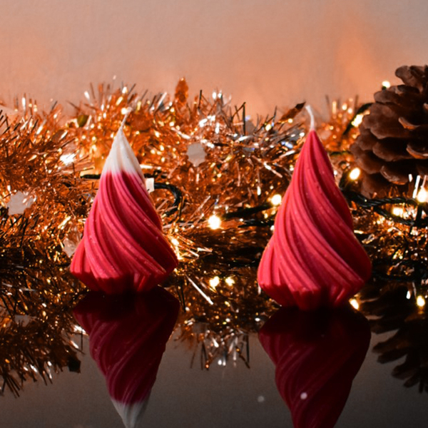 Χειροποίητο 3D Χριστουγεννιάτικο Δεντράκι- Κόκκινο - αρωματικά κεριά - 2