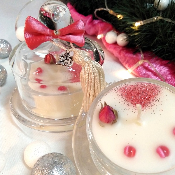 Γούρι 2023 αρωματικό κερί σε γυάλινη διάφανη φοντανιέρα με ημιπολύτιμους λίθους μάτι γάτας 9×9×10cm - γυαλί, αρωματικό, χριστουγεννιάτικα δώρα, γούρια, πρωτοχρονιά - 2