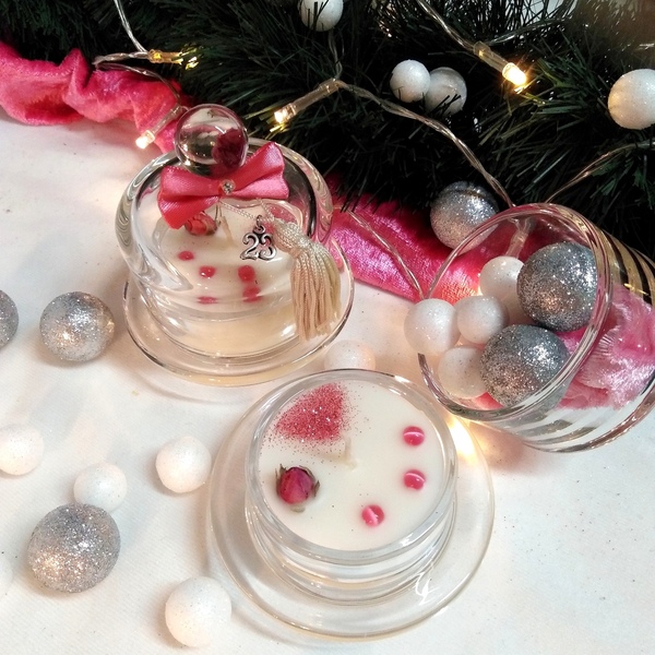 Γούρι 2023 αρωματικό κερί σε γυάλινη διάφανη φοντανιέρα με ημιπολύτιμους λίθους μάτι γάτας 9×9×10cm - γυαλί, αρωματικό, χριστουγεννιάτικα δώρα, γούρια, πρωτοχρονιά - 3