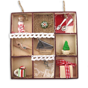 Ξύλινο Χριστουγεννιάτικο κρεμαστό διακοσμητικό για το σπίτι 9x9x1,2 εκ. - διακοσμητικό, ξύλο, χριστουγεννιάτικα δώρα, στολίδια
