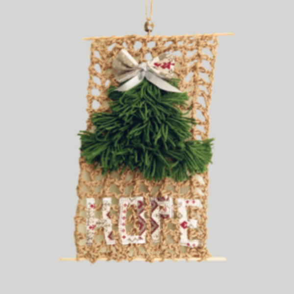 Wall & door christmass tree decoration - νήμα, γιαγιά, δασκάλα, διακοσμητικά, δέντρο