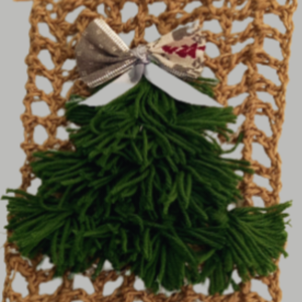 Wall & door christmass tree decoration - νήμα, γιαγιά, δασκάλα, διακοσμητικά, δέντρο - 3