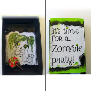 Πρωτότυπο δώρο Χιουμοριστική 3D ευχετήρια κάρτα σπιρτόκουτο για zombie party 5.3x3.5x1.7 - πρωτότυπα δώρα, γενική χρήση, ευχετήριες κάρτες - 2