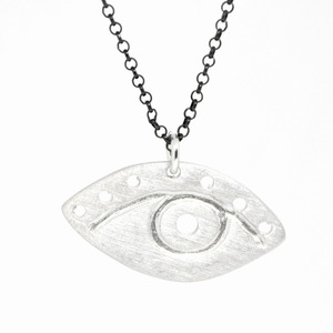 Κολιέ μάτι - αλυσίδα 925 - ασήμι, charms, ασήμι 925, μάτι, κοντά - 2