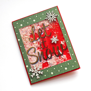 Χριστουγεννιάτικη κάρτα shaker "Let it snow" - χαρτί, ευχετήριες κάρτες - 4