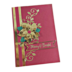 Χριστουγεννιάτικη ευχετήρια κάρτα με χρυσό αλεξανδρινό - χαρτί, χριστούγεννα, χριστουγεννιάτικα δώρα, ευχετήριες κάρτες