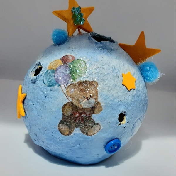 Πλανήτης φωτιστικο "αρκουδάκι " - αγόρι, πορτατίφ, παιδικά φωτιστικά, ζωάκια - 2