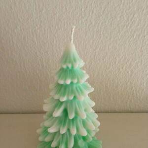 Φυτικό Κερί Σόγιας Χειροποίητο Χριστουγεννιάτικο Δέντρο - χριστουγεννιάτικο δέντρο, αρωματικά κεριά, κερί σόγιας, vegan κεριά - 2
